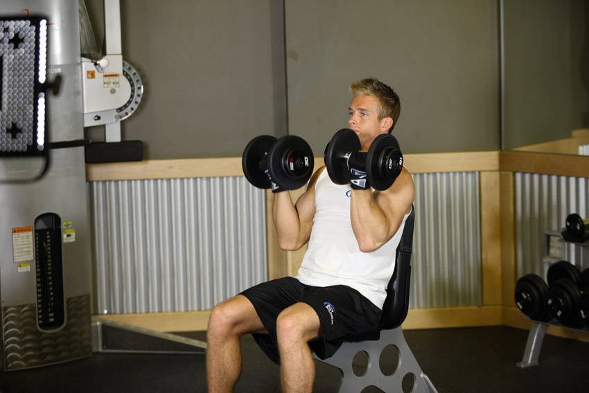 Arnold Dumbbell Press demonstration