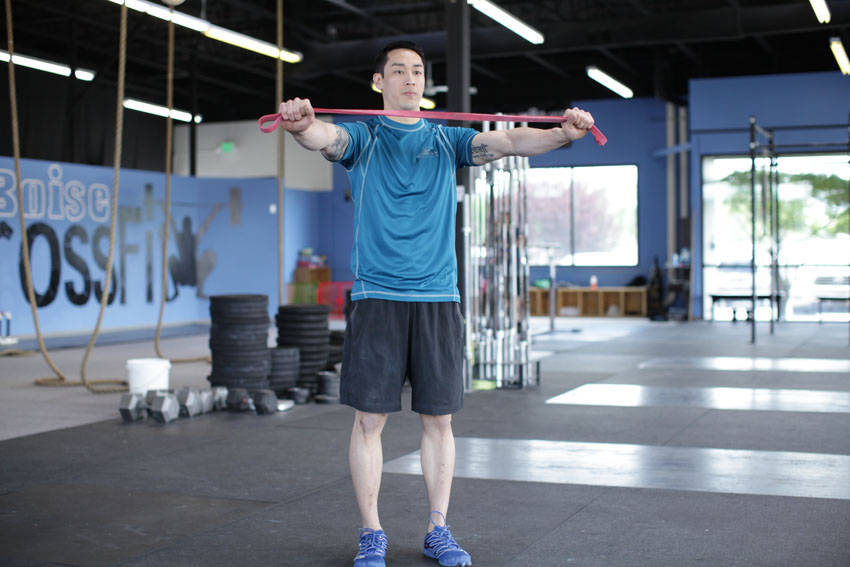Band Pull Apart — start position