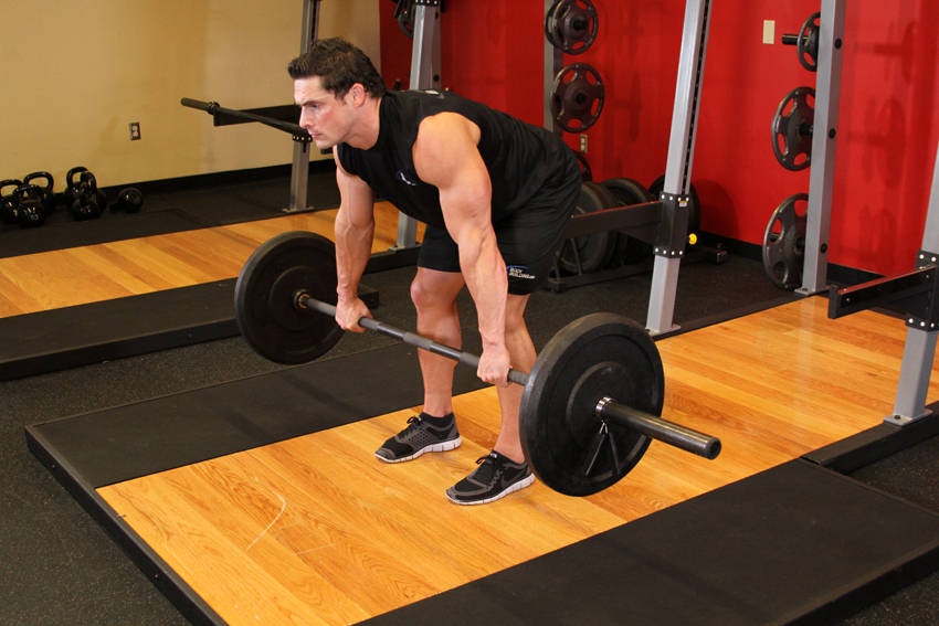 Barbell Rear Delt Row — start position