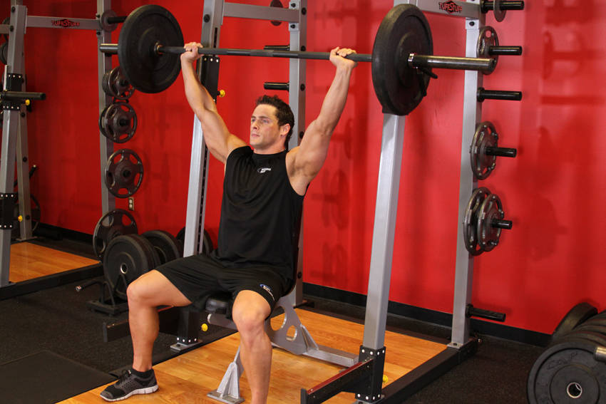 Barbell Shoulder Press — start position