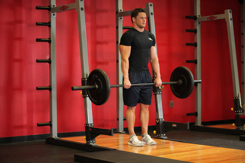 Barbell Shrug — start position