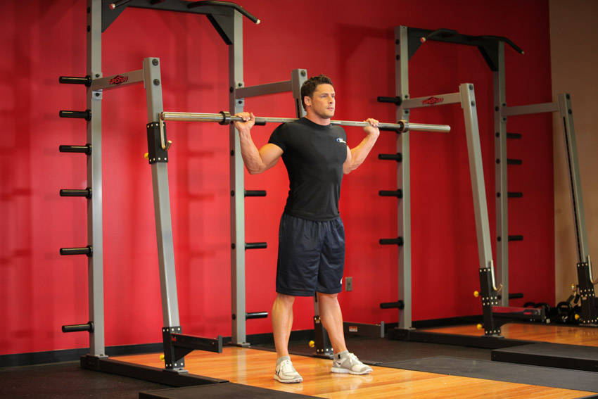 Barbell Side Bend — start position
