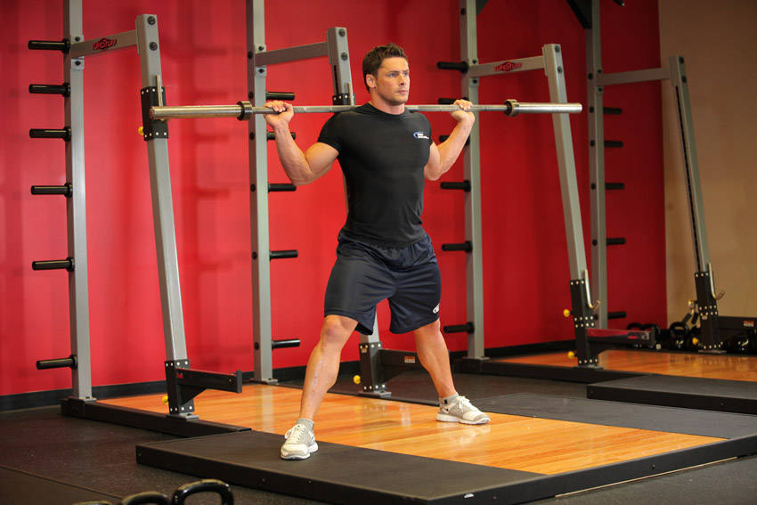 Barbell Side Split Squat — start position