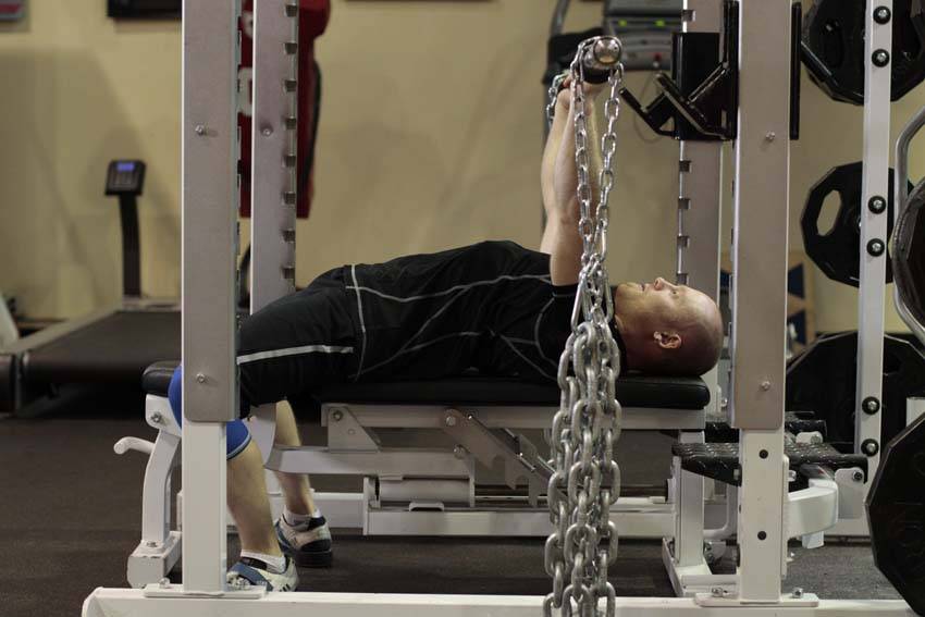 Bench Press with Chains — start position