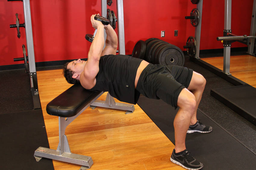 Bent-Arm Dumbbell Pullover — start position