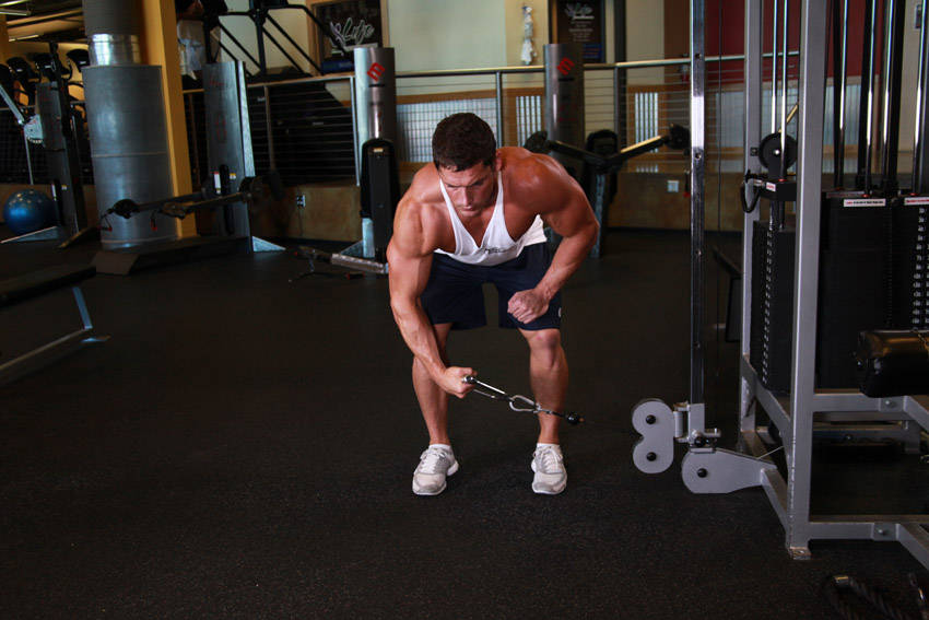 Bent Over Low-Pulley Side Lateral — start position
