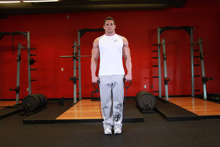 Calf Raises - With Bands — start position