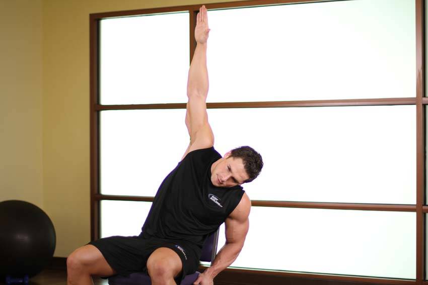 Chair Lower Back Stretch — start position