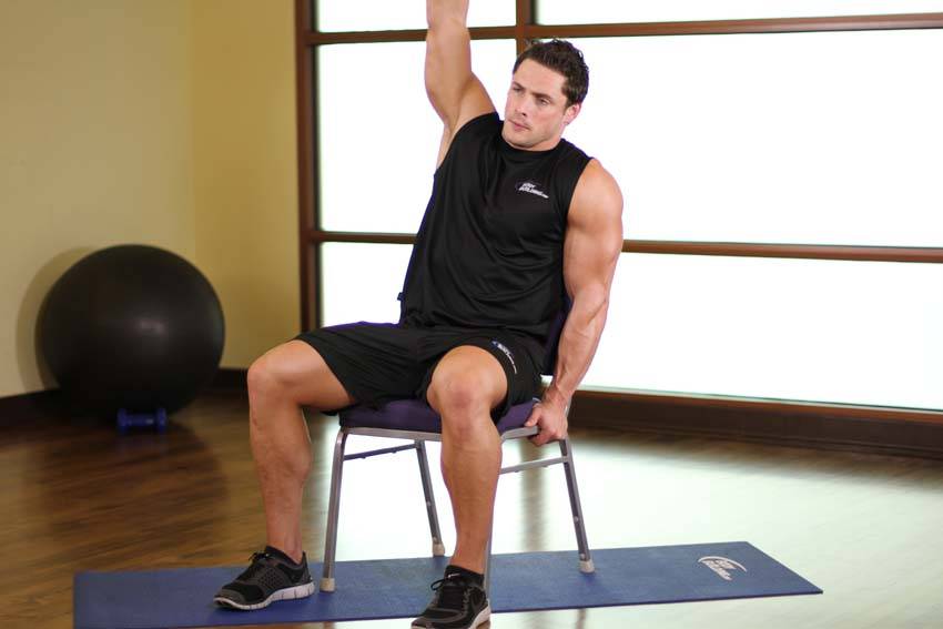 Chair Lower Back Stretch — end position