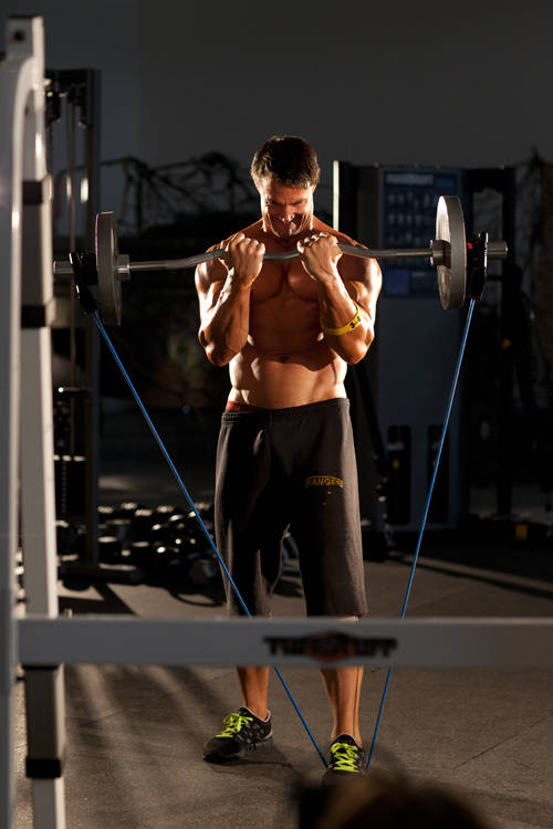 Close-Grip EZ-Bar Curl with Band — end position