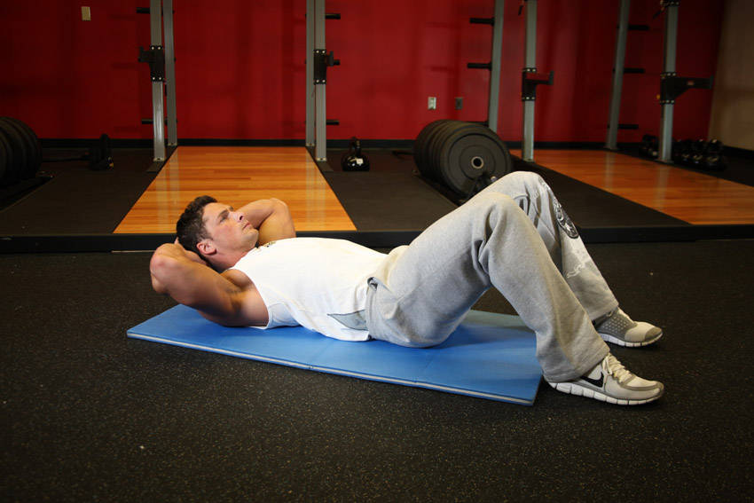 Cross-Body Crunch — start position