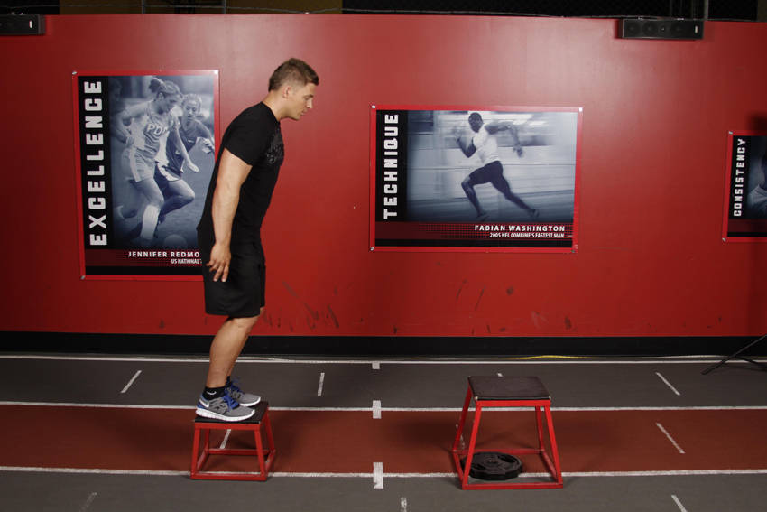Depth Jump Leap — start position
