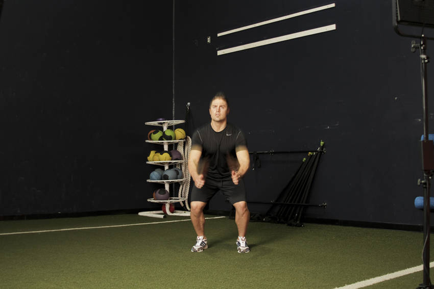 Double Leg Butt Kick — start position