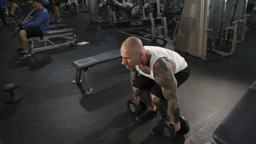 Dumbbell Clean — start position