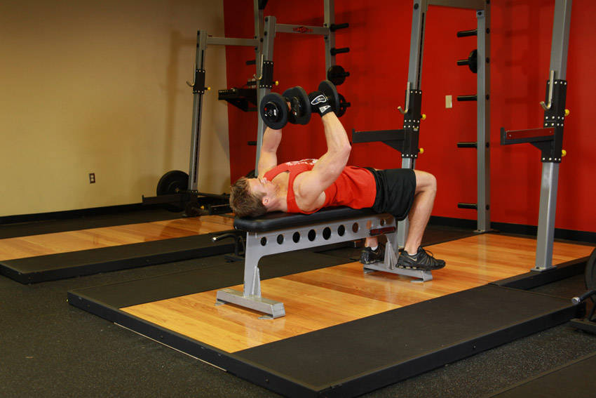 Dumbbell Flyes — start position