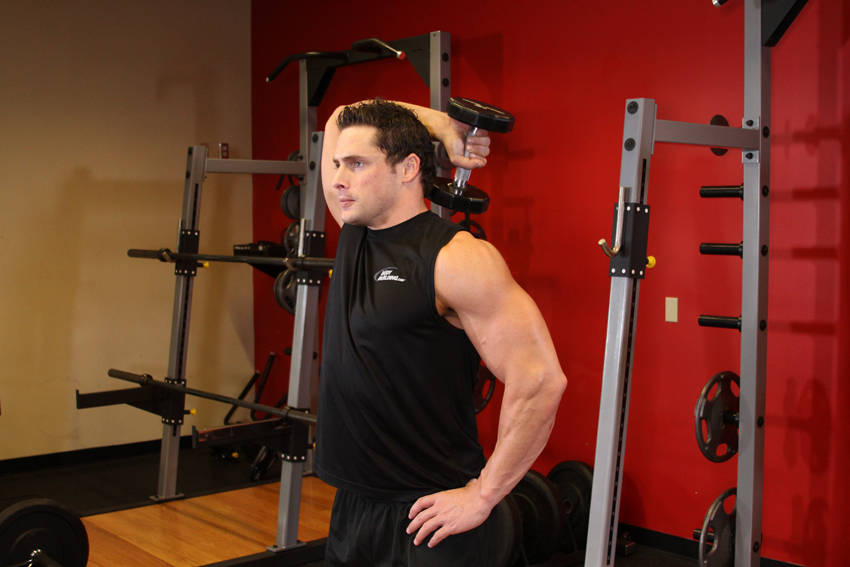 Dumbbell One-Arm Triceps Extension — start position