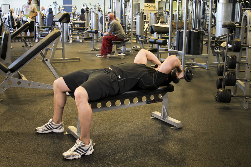 Dumbbell Tricep Extension -Pronated Grip — start position