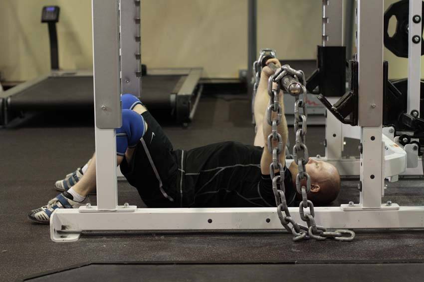 Floor Press with Chains — start position