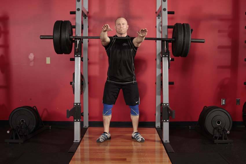 Frankenstein Squat — start position
