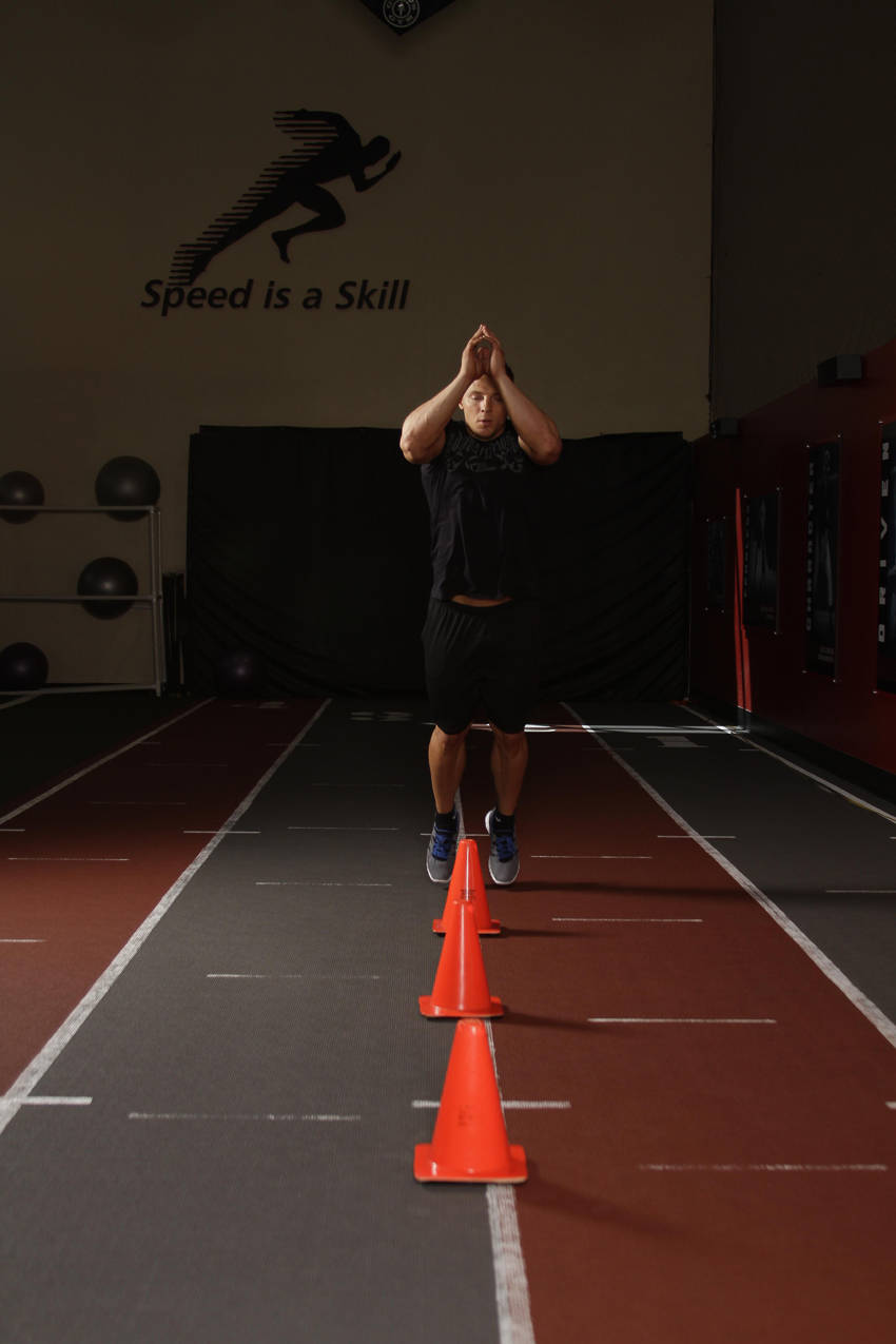 Front Cone Hops (or hurdle hops) — start position