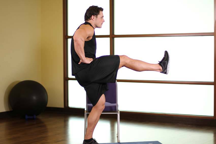 Front Leg Raises — start position