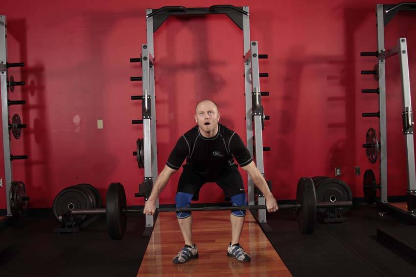 Hang Snatch - Below Knees — start position