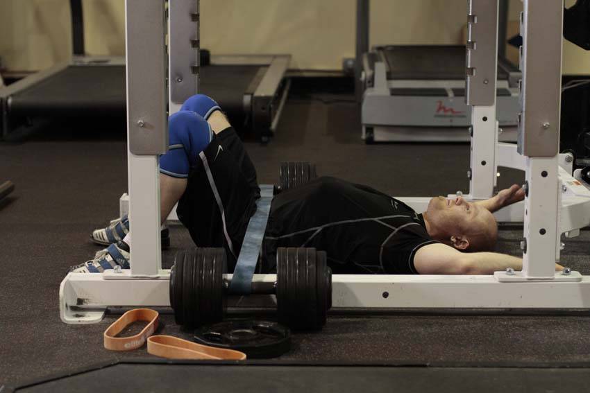 Hip Lift with Band — start position