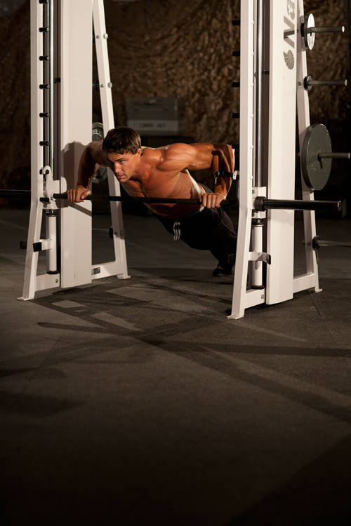 Incline Push-Up Wide — start position