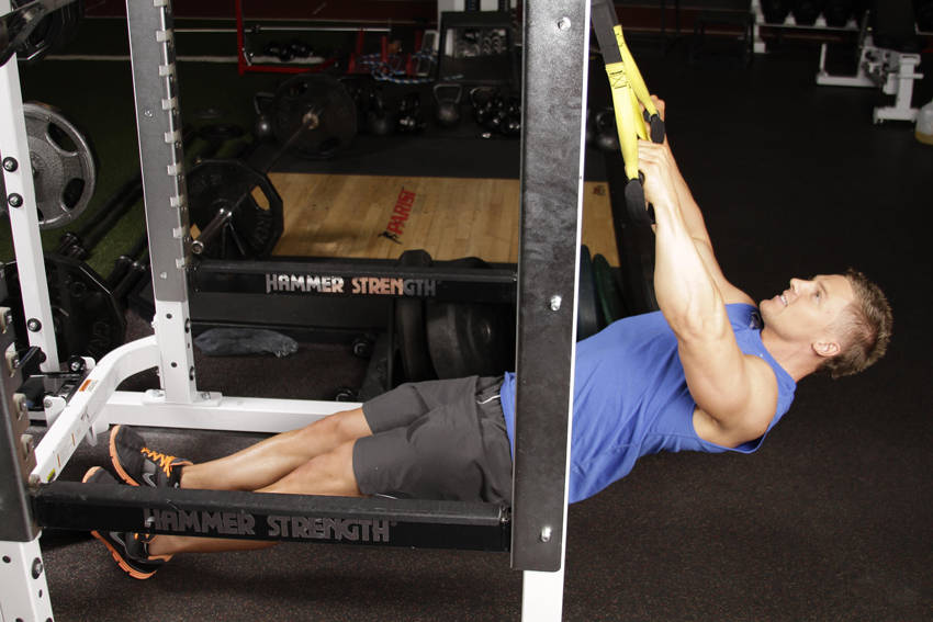 Inverted Row with Straps — start position