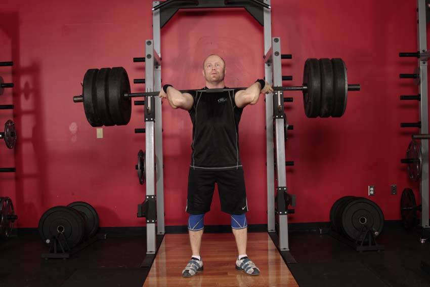 Jerk Dip Squat — start position