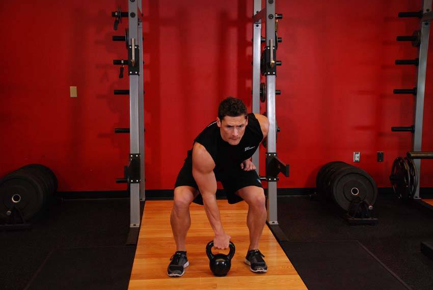 Kettlebell Dead Clean — start position