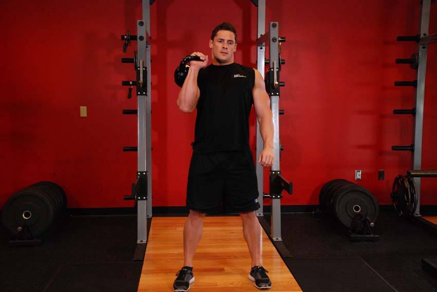 Kettlebell Dead Clean — end position