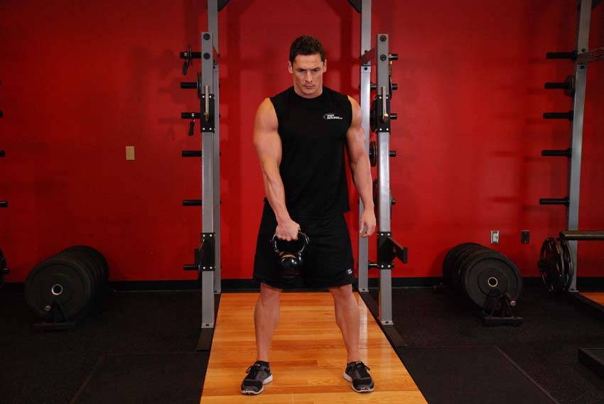 Kettlebell Hang Clean — start position