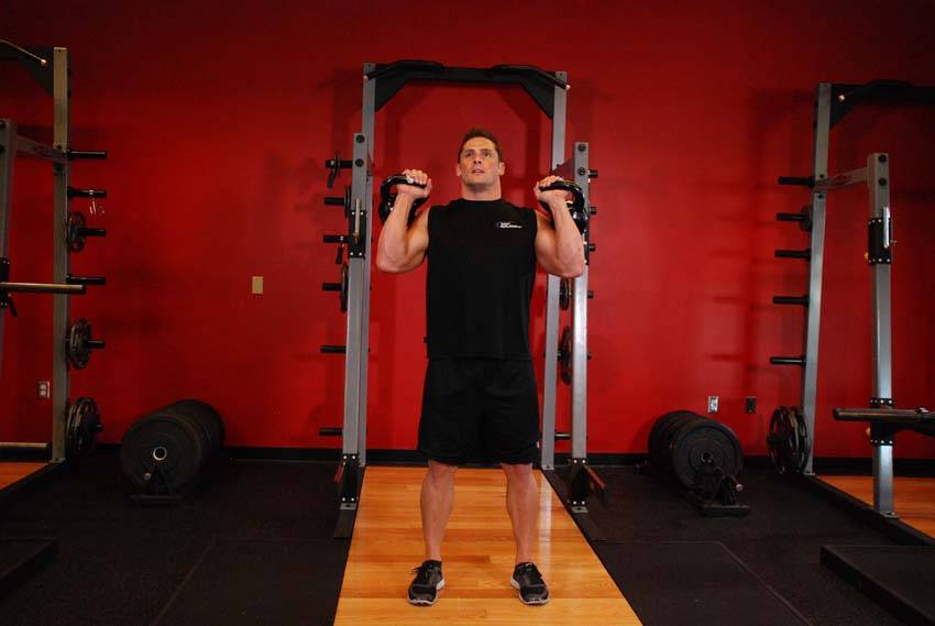 Kettlebell Seesaw Press — start position