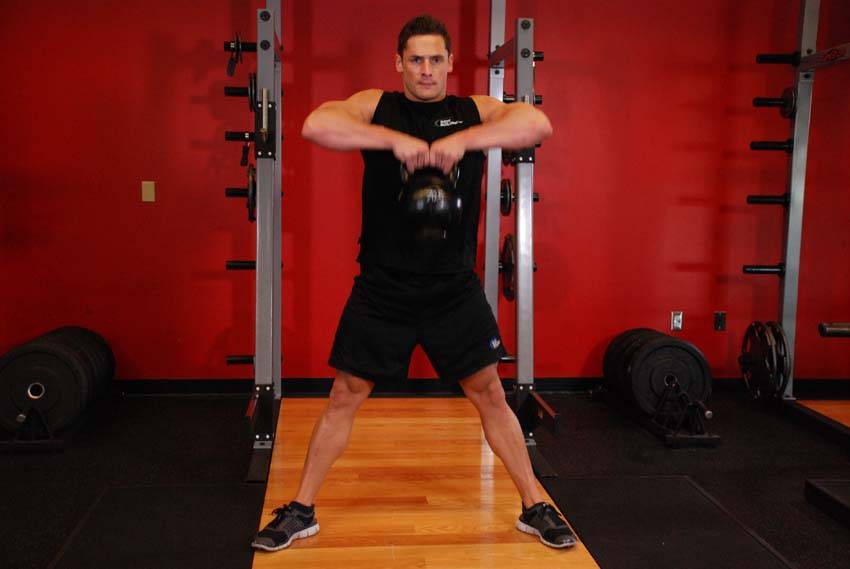 Kettlebell Sumo High Pull — end position