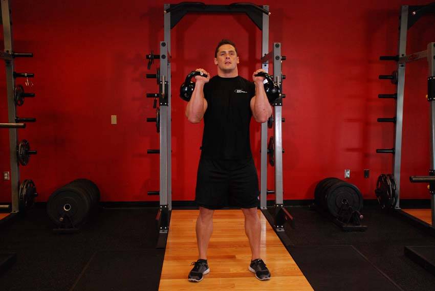 Kettlebell Thruster — start position