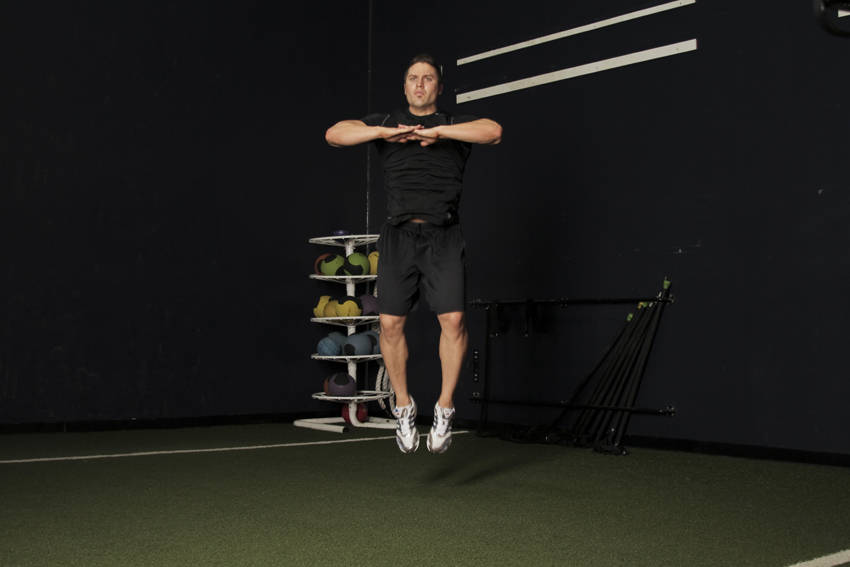 Knee Tuck Jump — end position