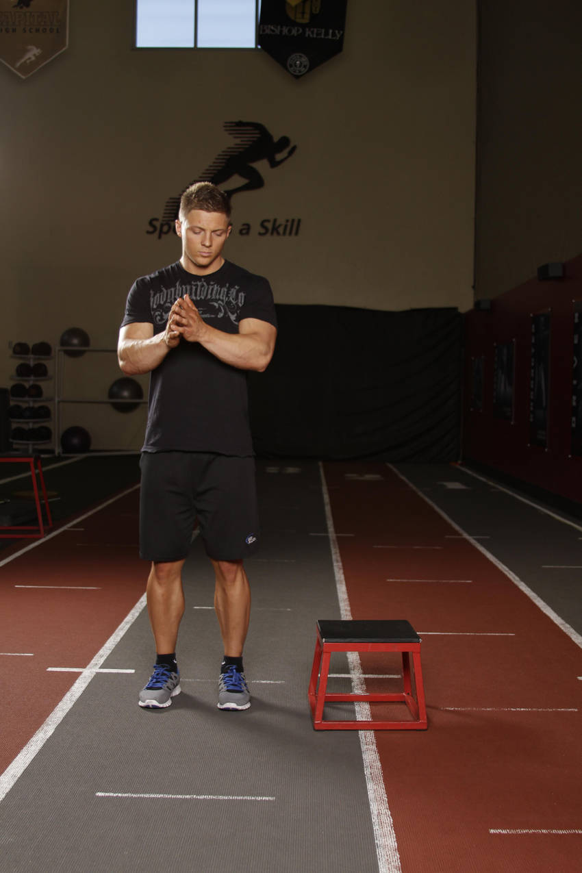 Lateral Box Jump — start position