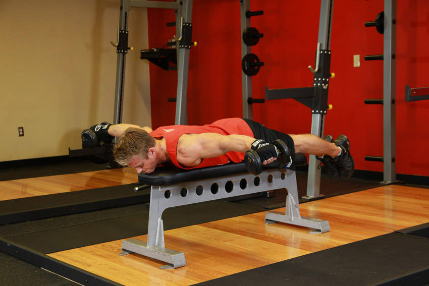 Lying Rear Delt Raise — start position