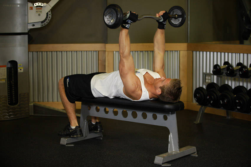 Lying Triceps Press — start position