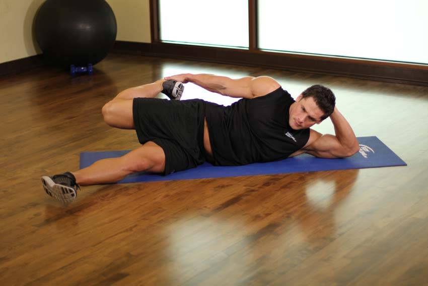 On Your Side Quad Stretch — end position