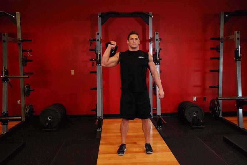 One-Arm Kettlebell Para Press — start position