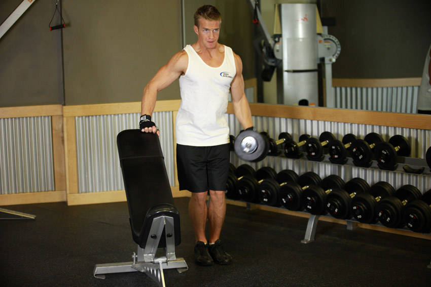 One-Arm Side Laterals — start position