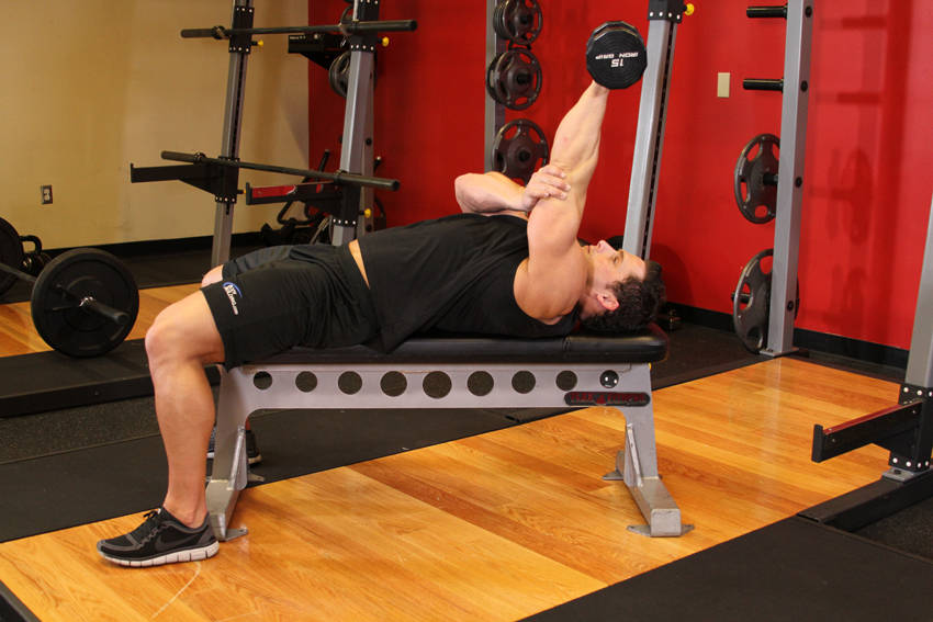 One Arm Pronated Dumbbell Triceps Extension — start position