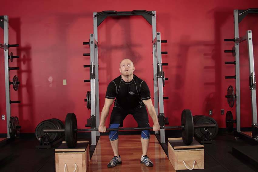 Power Clean from Blocks — start position