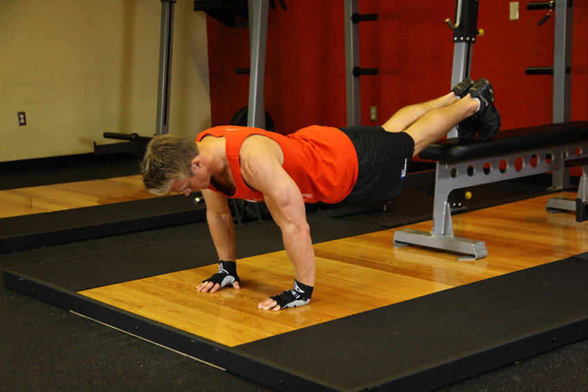 Push-Ups With Feet Elevated — start position