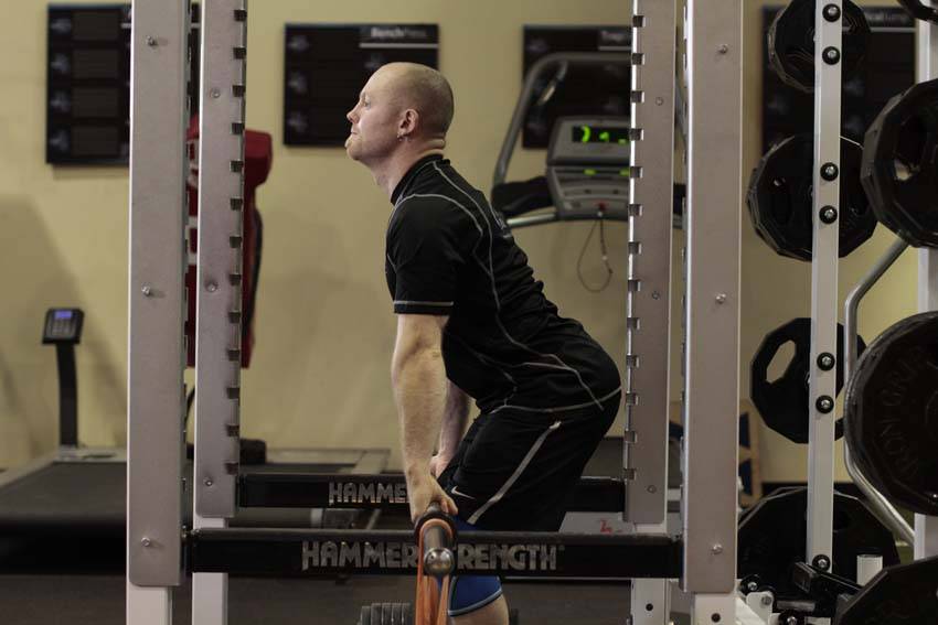 Rack Pull with Bands — start position