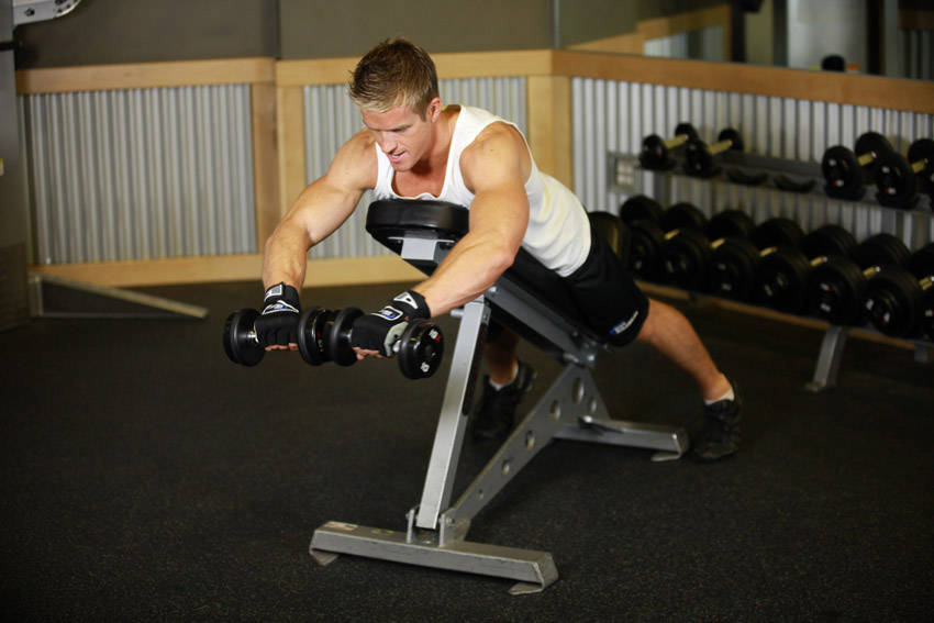 Reverse Flyes With External Rotation — start position