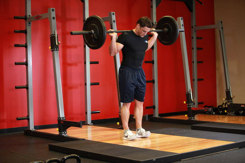 Rocking Standing Calf Raise — start position