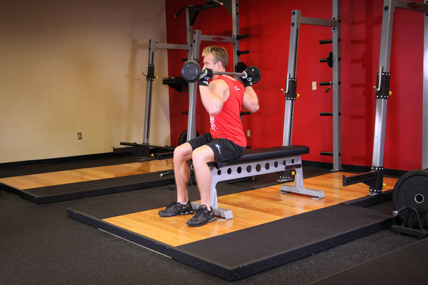 Seated Barbell Twist — start position